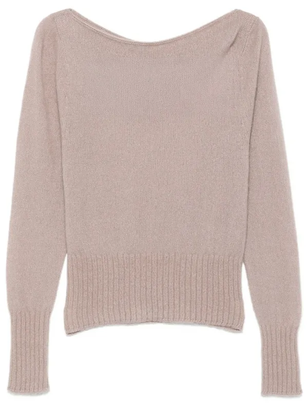 Long Sleeve Boat Neck Knit With Tom Ford Metal Plaque made by Tom Ford