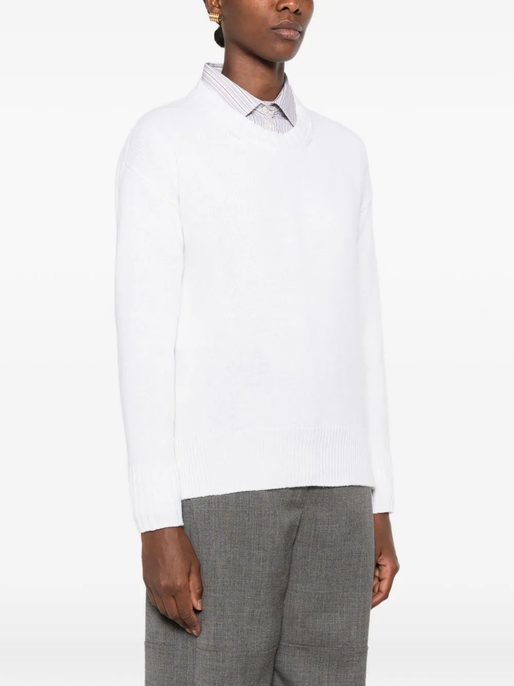Wool And Cashmere Crewneck Sweater sold by Wanan Luxury product image thumbnail 3