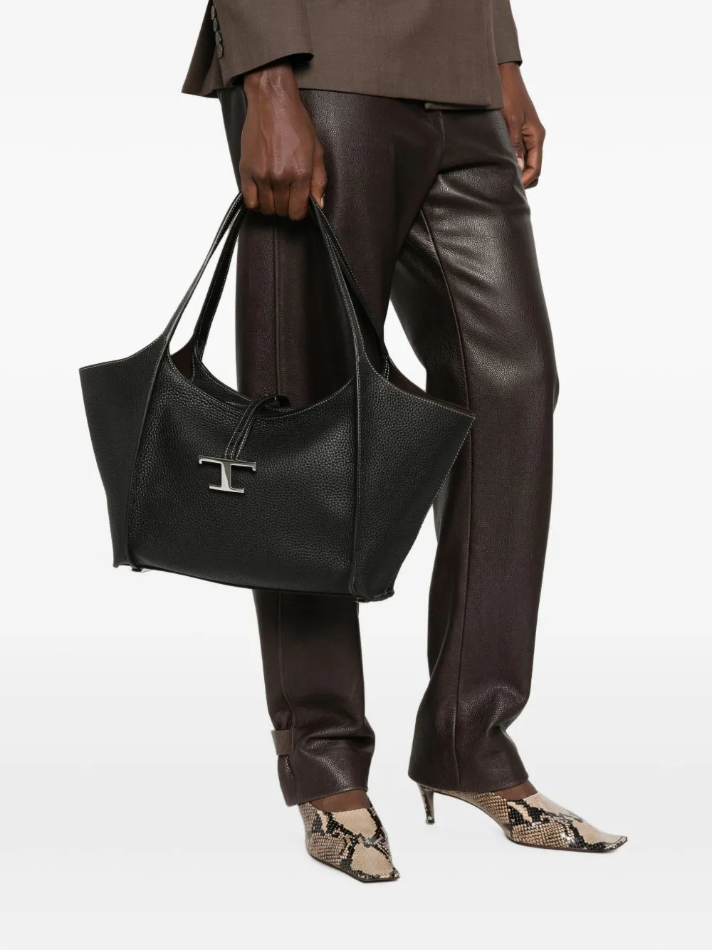 T-Timeless Small Leather Tote Bag sold by Wanan Luxury product image thumbnail 5