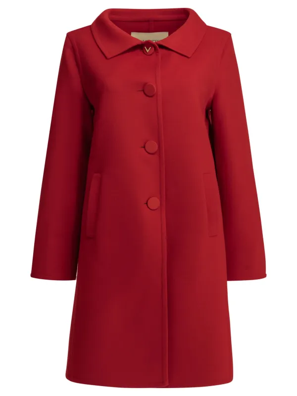 Long Wool And Cashmere Coat Jackets And Coats Red made by Valentino Garavani