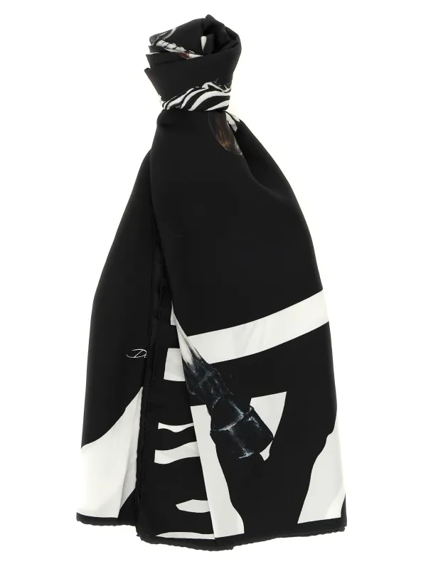 Zebra Print Scarf Scarves And Foulards White/Black made by Dolce & Gabanna