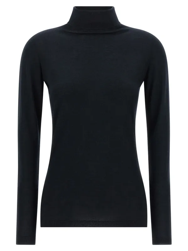 Cashmere And Silk Turtleneck Sweater Sweaters And Cardigans Blue made by Fabiana Filippi