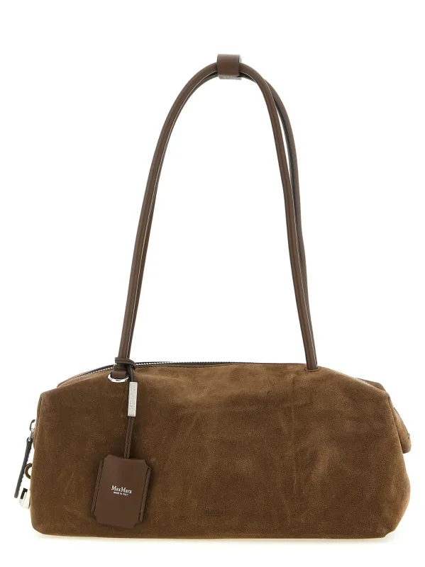 Suede Top Case Shoulder Bags Brown made by MaxMara