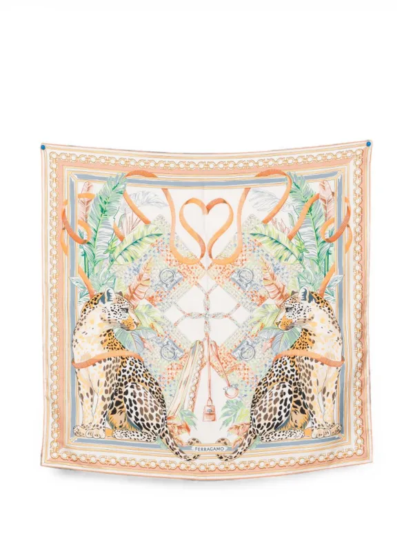 Printed Silk Foulard made by Salvatore Ferragamo