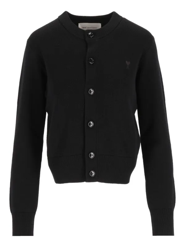 Knitted Cardigan Knitwear Black made by Ami