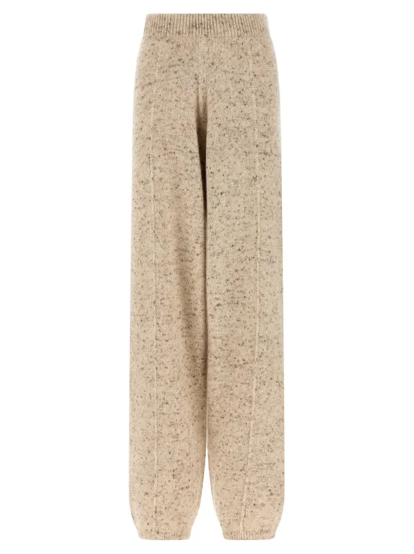 Buttoned Yarn Pants Beige made by Fabiana Filippi