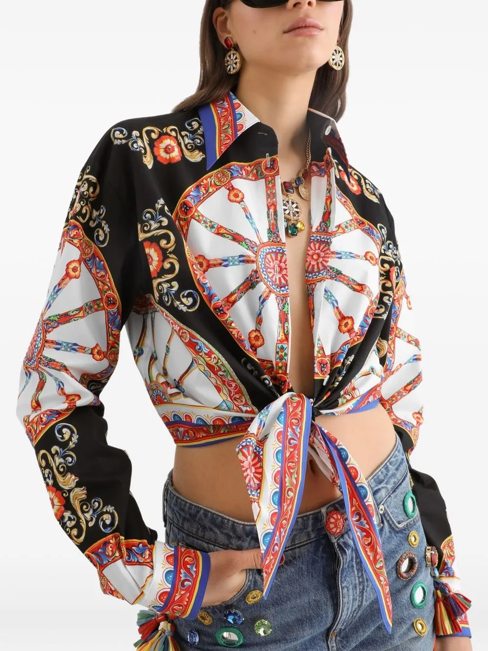 Carretto Print Cotton Shirt sold by Wanan Luxury product image thumbnail 3