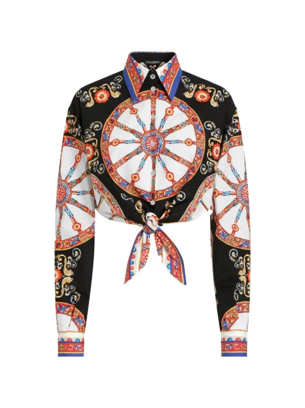 Carretto Print Cotton Shirt made by Dolce & Gabanna
