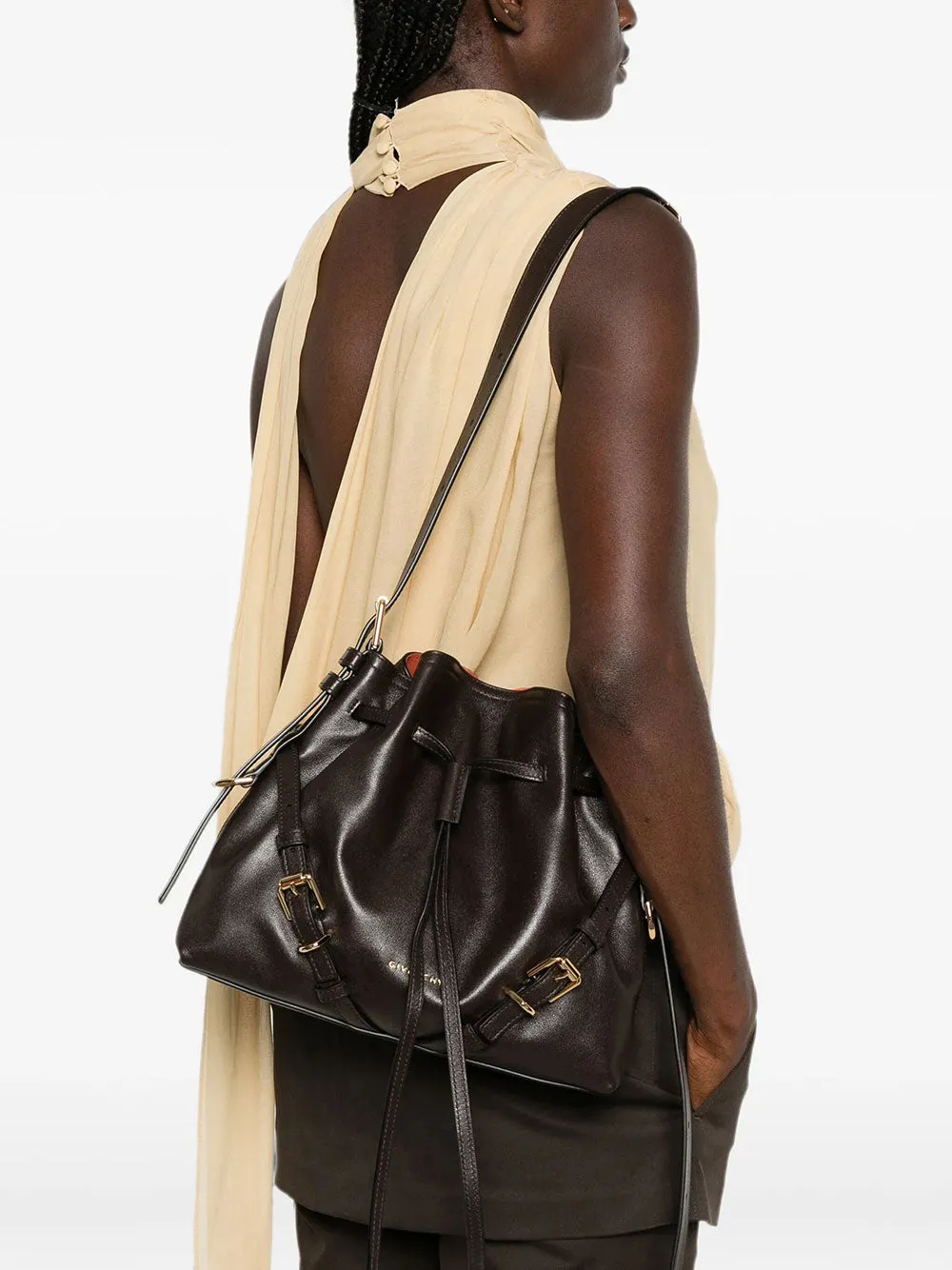 Small Voyou Bucket Bag In Shiny Leather sold by Wanan Luxury product image thumbnail 2