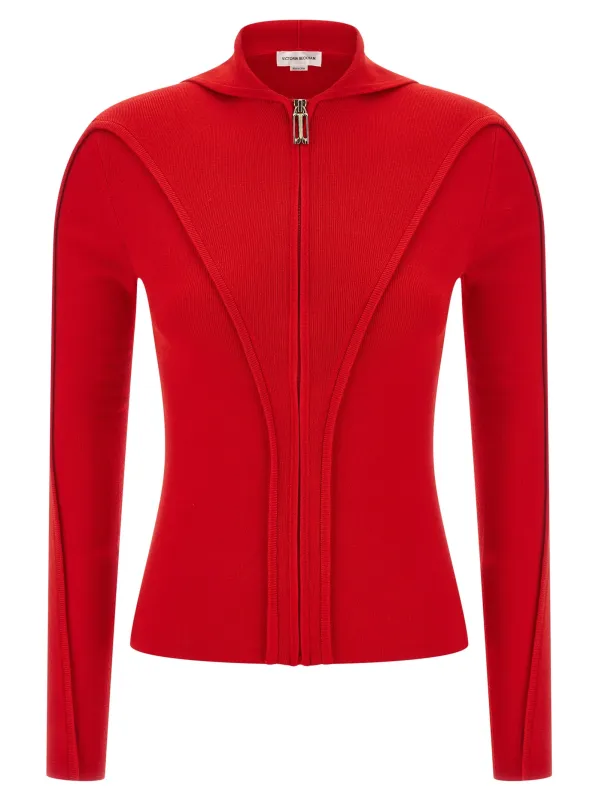Hooded Cardigan Red made by Victoria Beckham