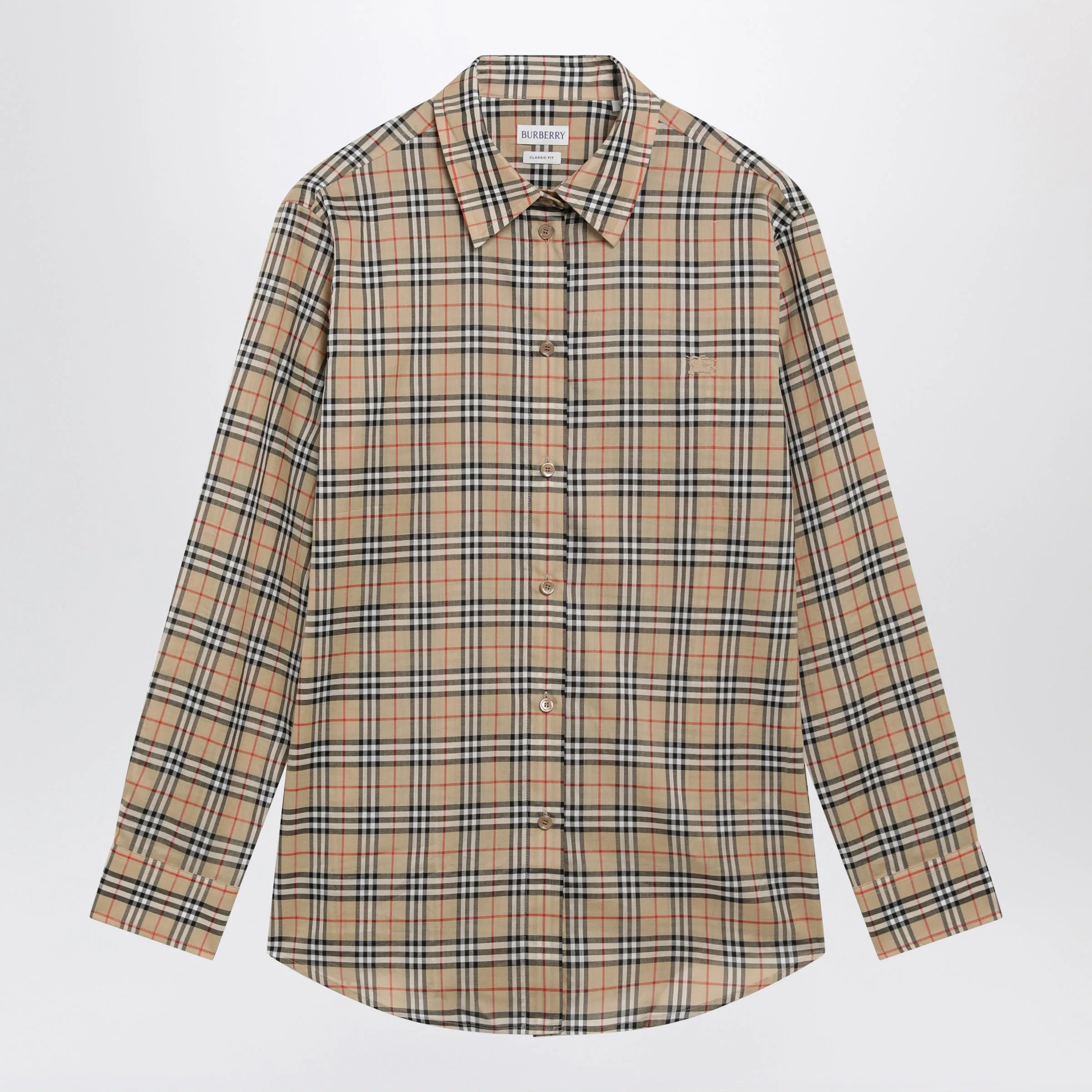 Beige Cotton Shirt With Check Pattern sold by Wanan Luxury