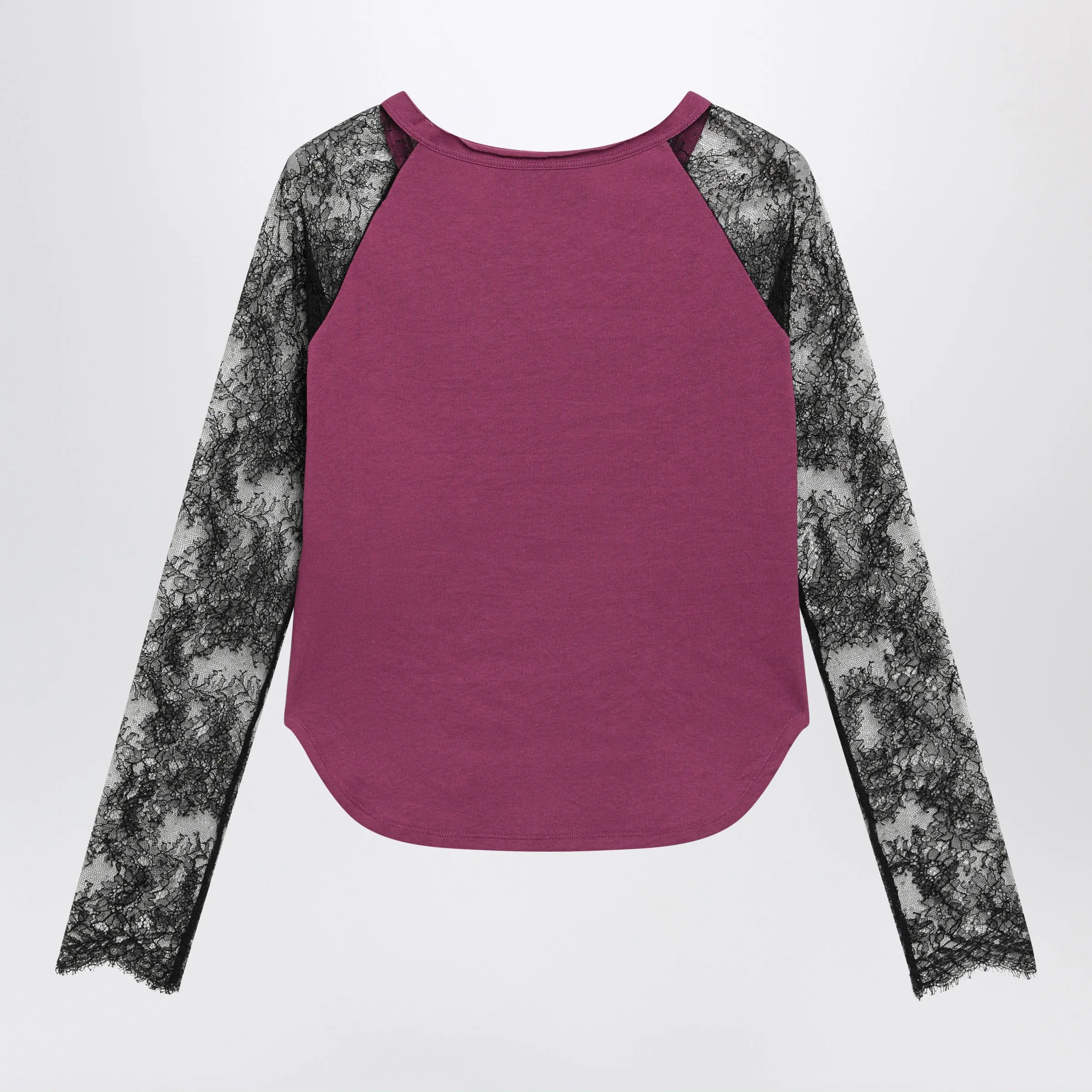 Cyclamen Panther 60 T-Shirt With Black Lace Sleeves sold by Wanan Luxury product image thumbnail 2
