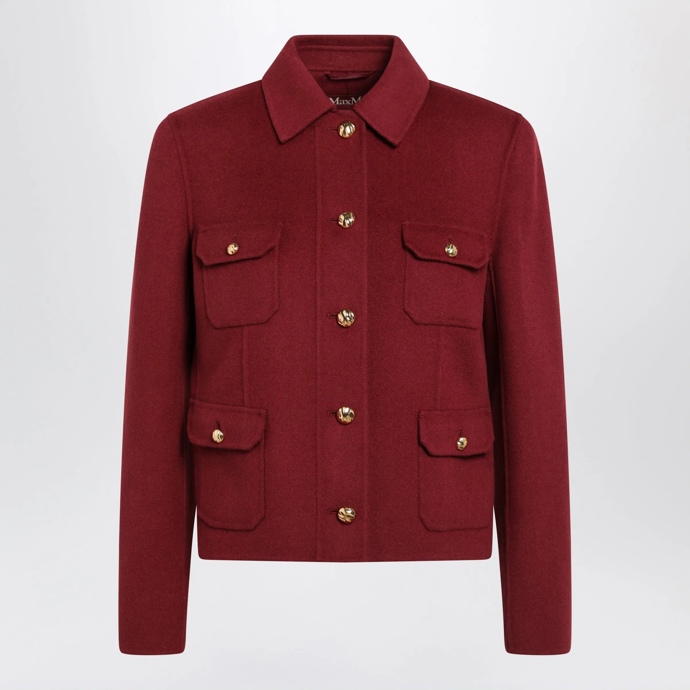 Jacket In Ruby Wool And Cashmere sold by Wanan Luxury