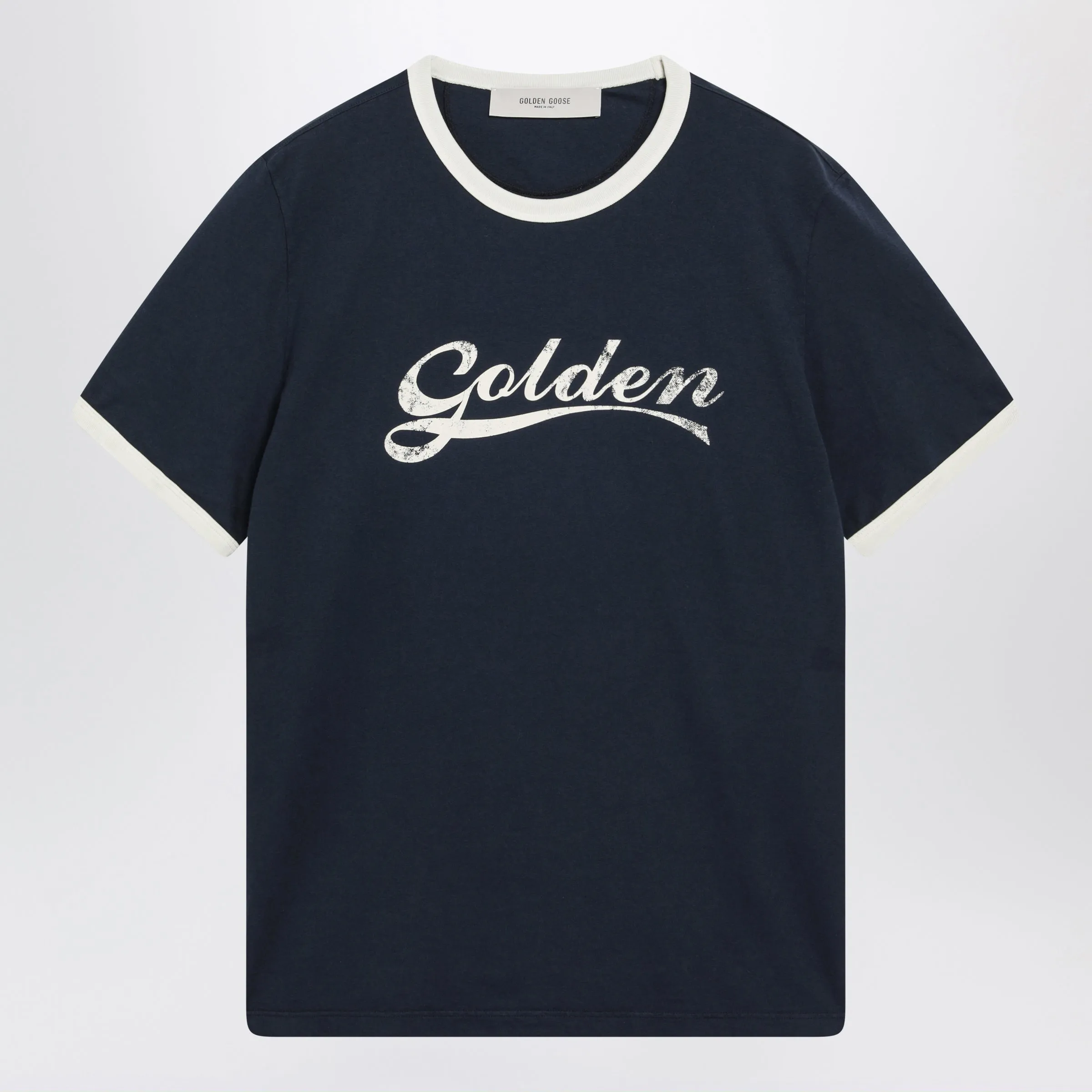 Cotton T-Shirt With Vintage Logo Print In Blue/White sold by Wanan Luxury