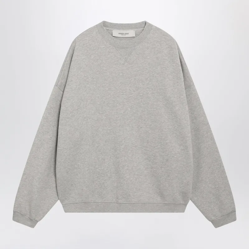 Journey Crewneck Cotton Sweatshirt In Grey made by Golden Goose
