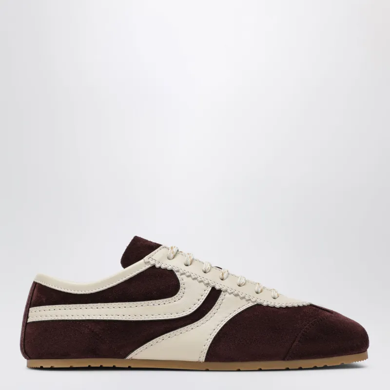 Dark Purple/Beige Suede Sneakers made by Dries Van Noten