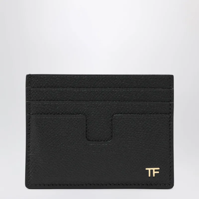 Grained Calf Leather Card Holder In Black made by Tom Ford