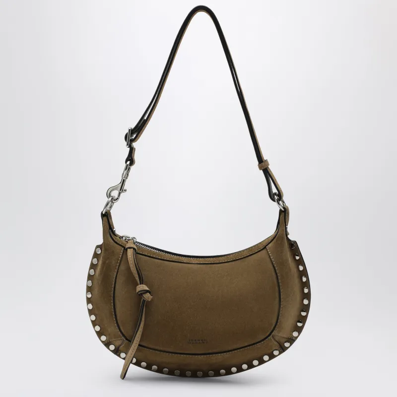 Oskan Moon Shoulder Bag In Taupe Suede made by Isabel Marant
