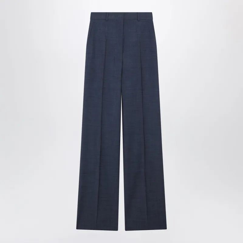 Classic Trousers In Blue Virgin Wool made by MaxMara