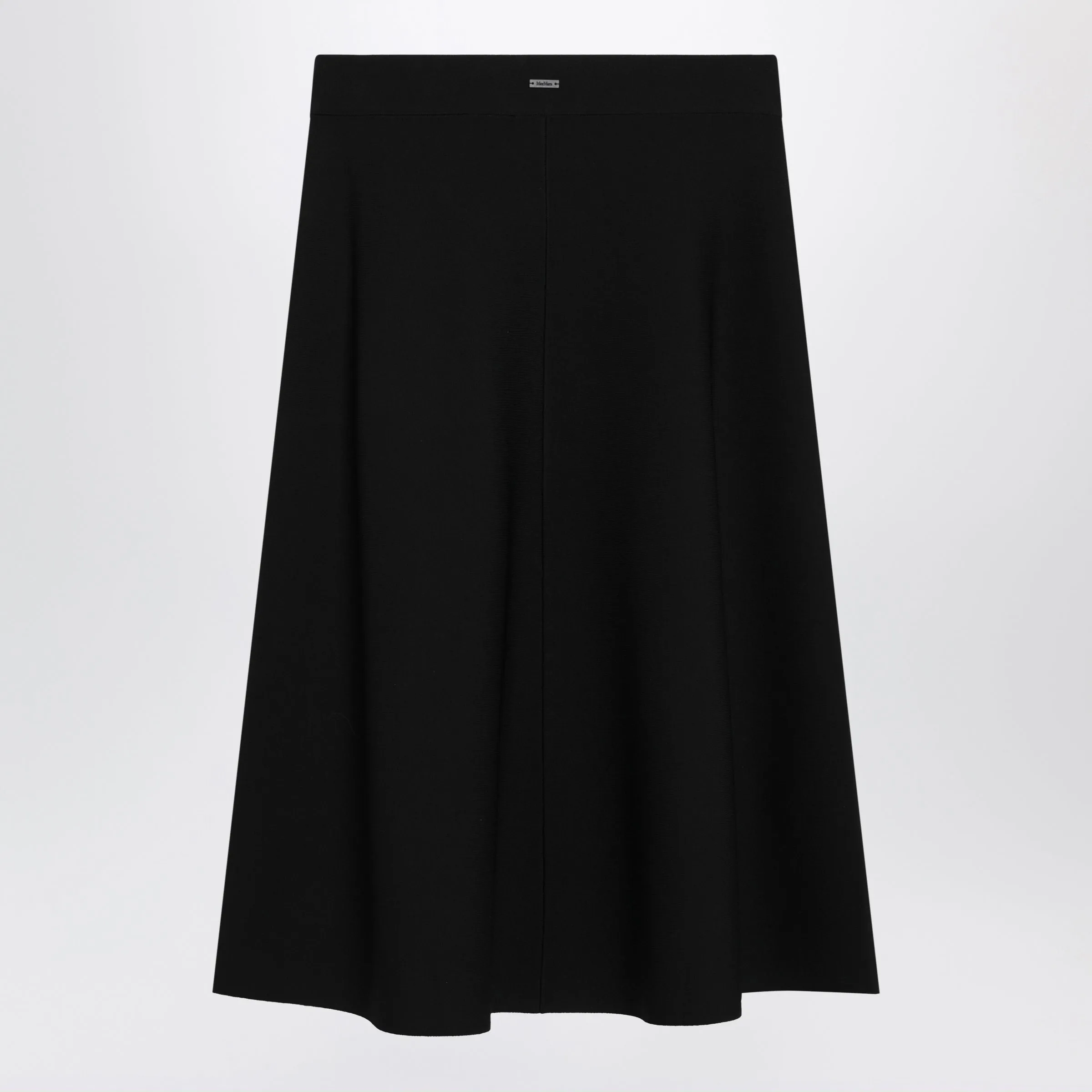 Flared Midi Skirt In Viscose Crêpe Yarn, Black sold by Wanan Luxury product image thumbnail 2