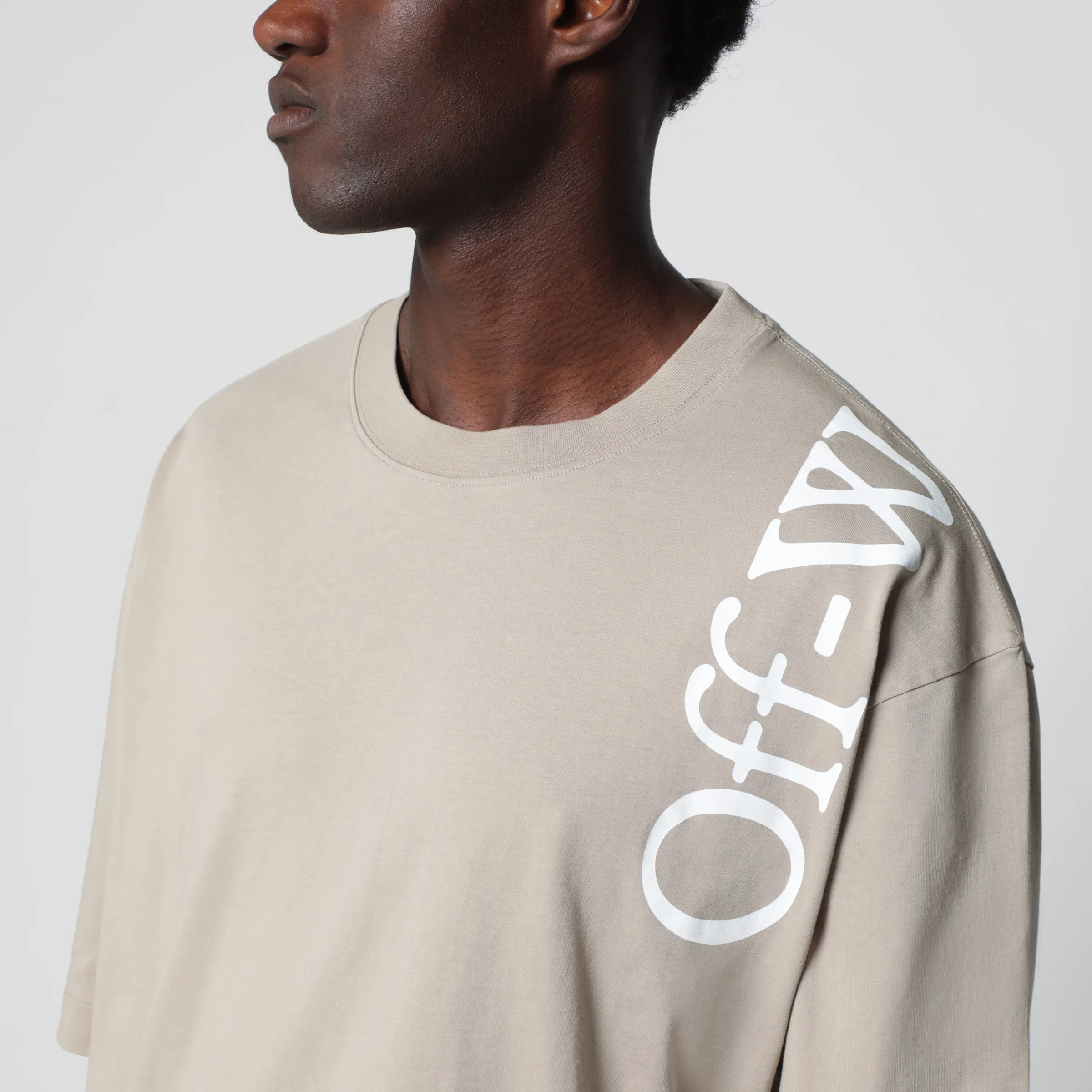 Beige Cotton Crew-Neck T-Shirt With Printed Logo sold by Wanan Luxury product image thumbnail 2