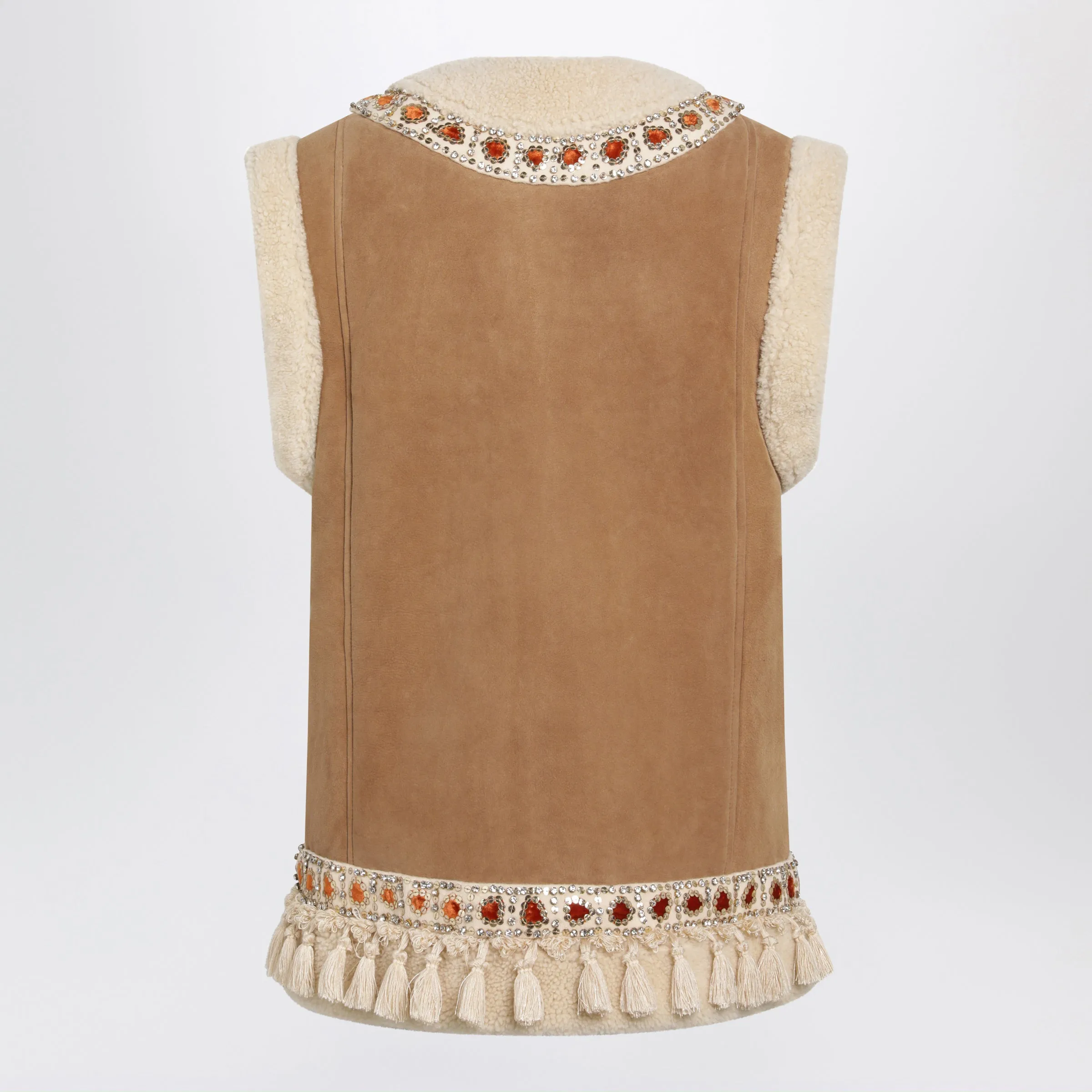 Camel Shearling And Suede Vest sold by Wanan Luxury product image thumbnail 2