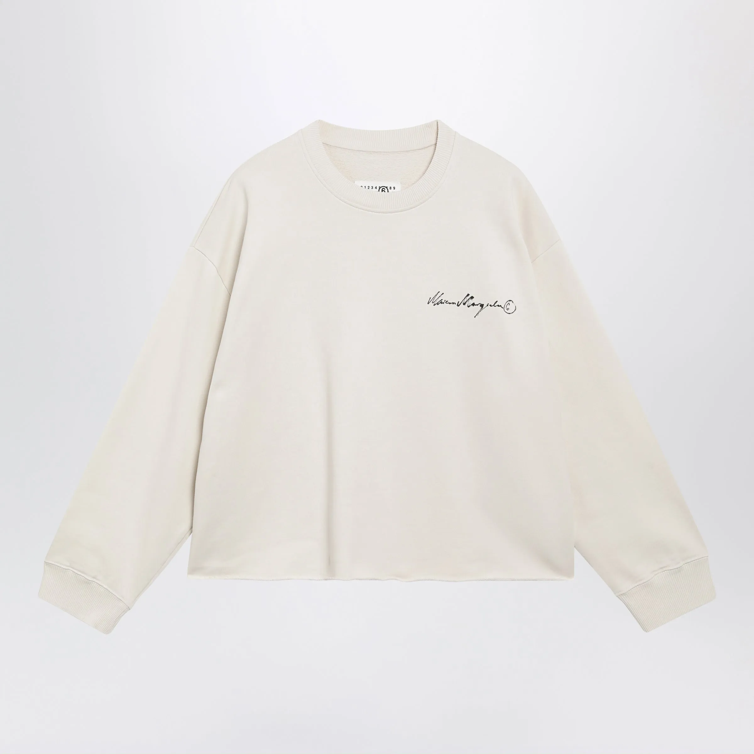 Écru Fleece Sweatshirt With Logo Print sold by Wanan Luxury