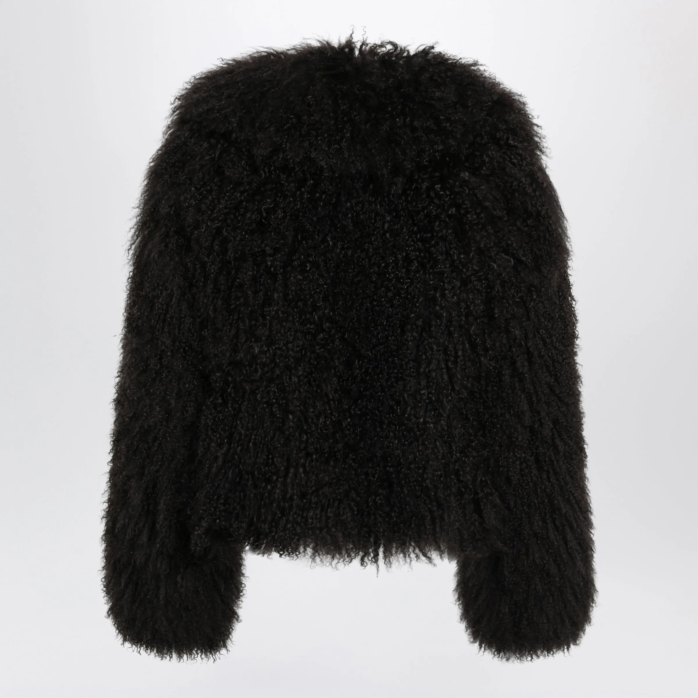 Short Chocolate Brown Fur Jacket sold by Wanan Luxury product image thumbnail 2