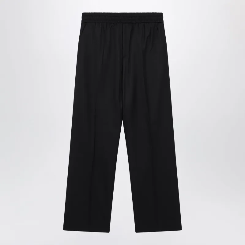 Straight-Leg Trousers In Cotton-Wool Blend, Dark Blue made by Golden Goose