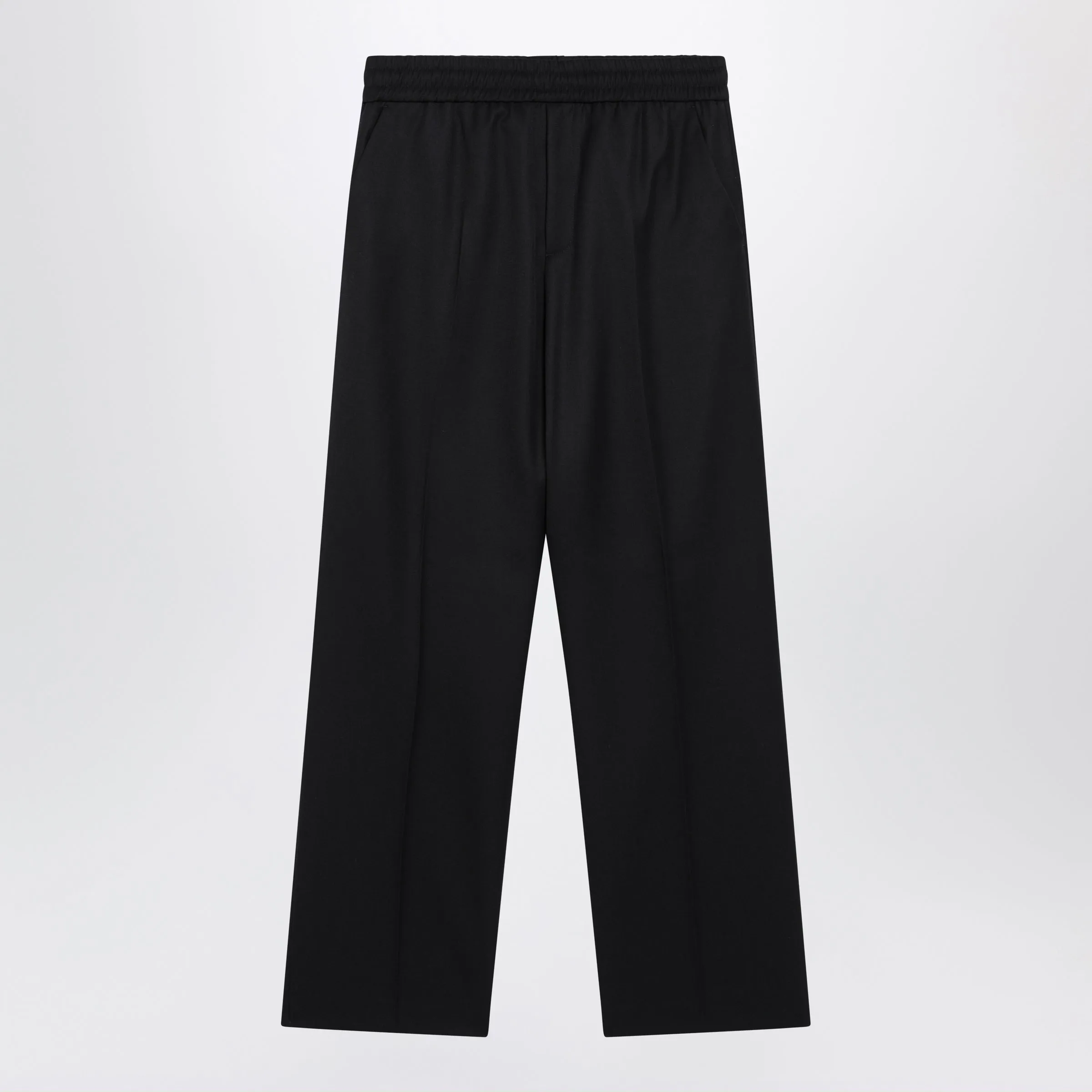 Straight-Leg Trousers In Cotton-Wool Blend, Dark Blue sold by Wanan Luxury