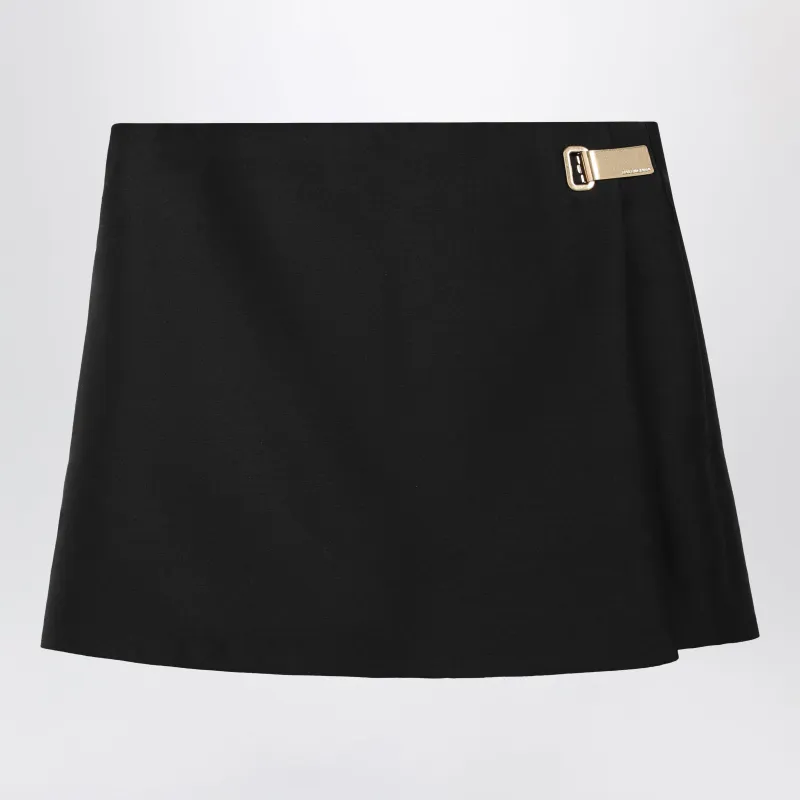 Black Wool And Silk Mini Skirt made by Balenciaga