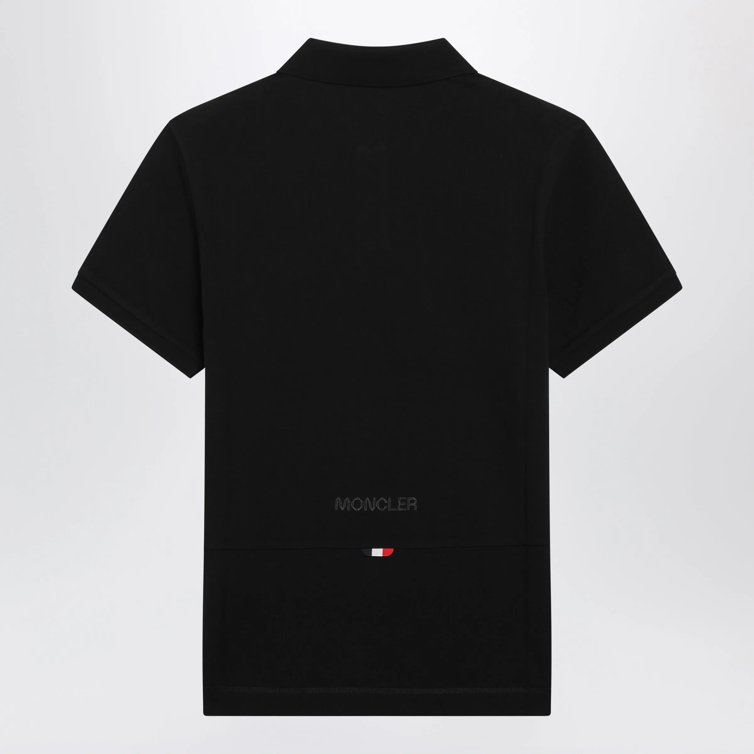 Black Cotton Piqué Polo Shirt With Logo Patch sold by Wanan Luxury product image thumbnail 2