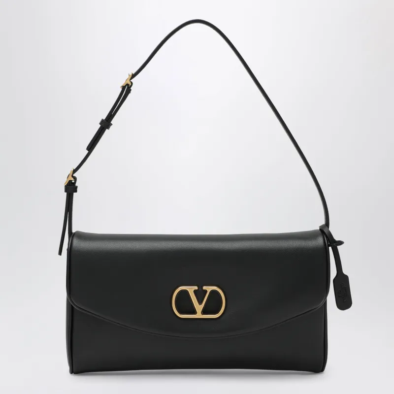 Small Black Devain Leather Shoulder Bag made by Valentino Garavani