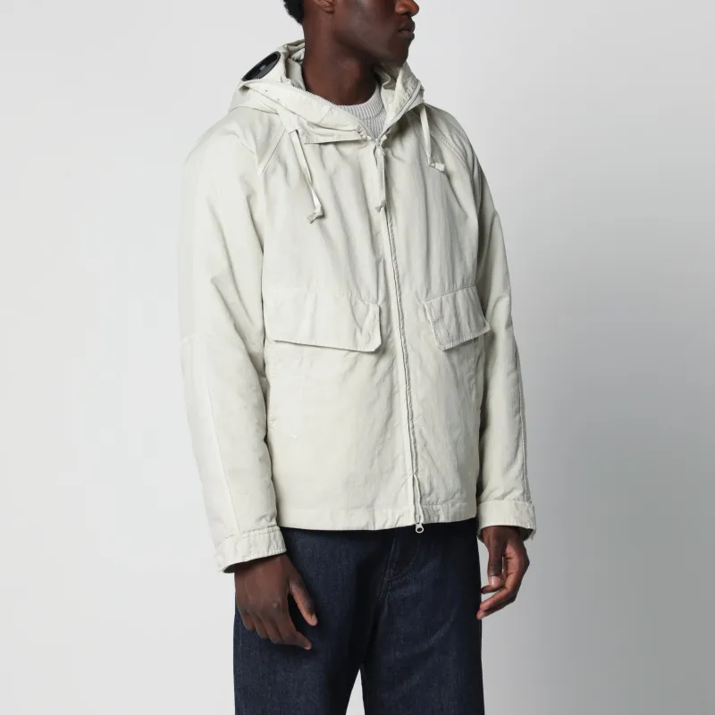 Silver Birch Hooded Jacket With Goggle Lenses made by C.P. Company