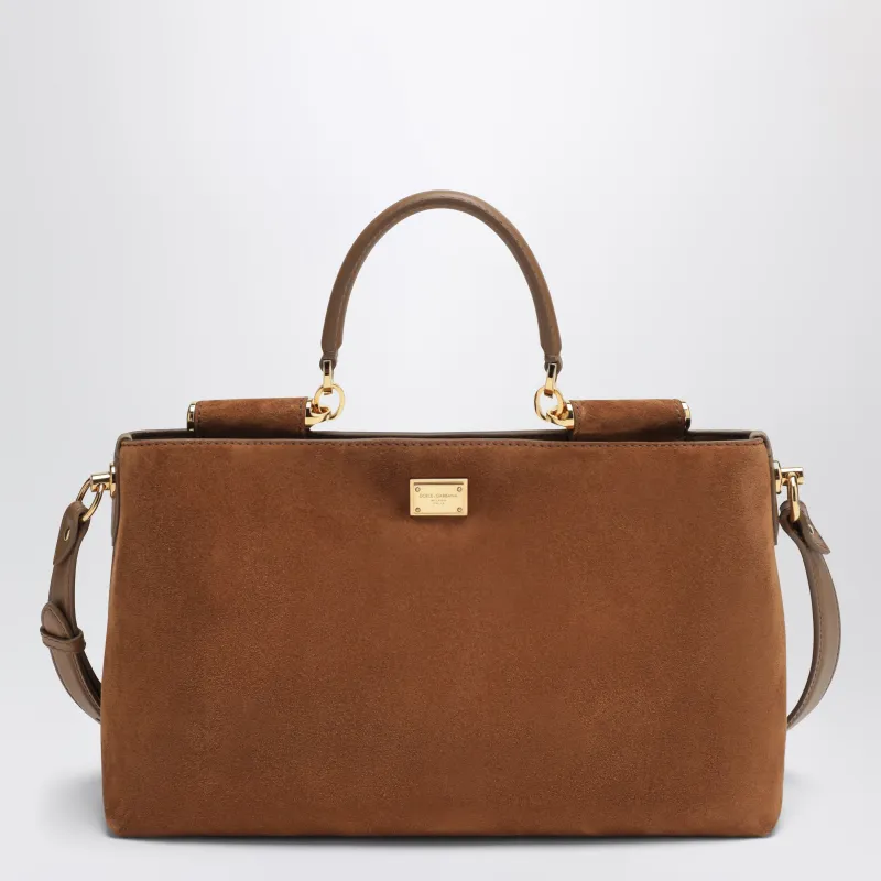 Medium Vittoria Suede Bag In Camel made by Dolce & Gabanna
