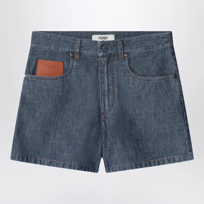 Denim Blu Navy Shorts made by Fendi