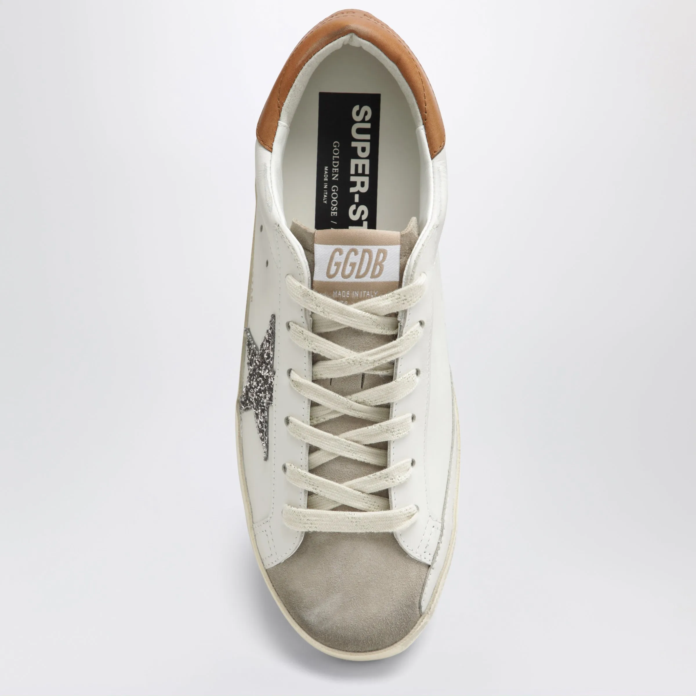 Super-Star Sneakers In White/Beige With Glitter Star sold by Wanan Luxury product image thumbnail 3