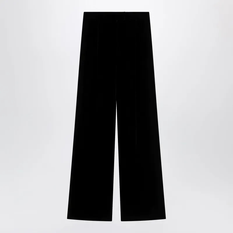 Black Viscose-Blend Trousers made by Valentino Garavani