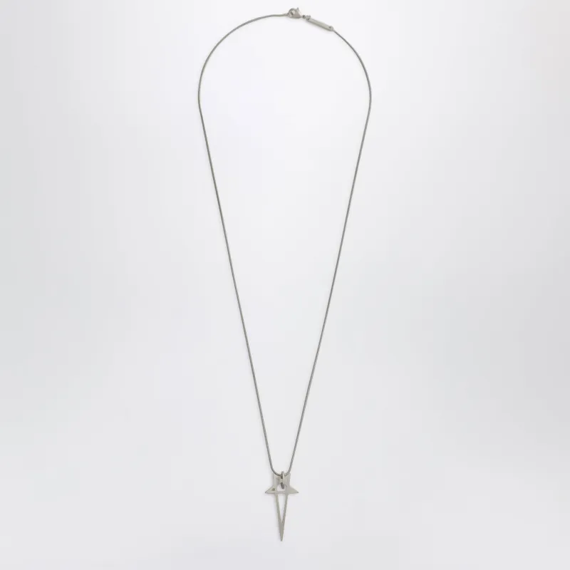 Pentagram Necklace In Metal made by Rick Owens