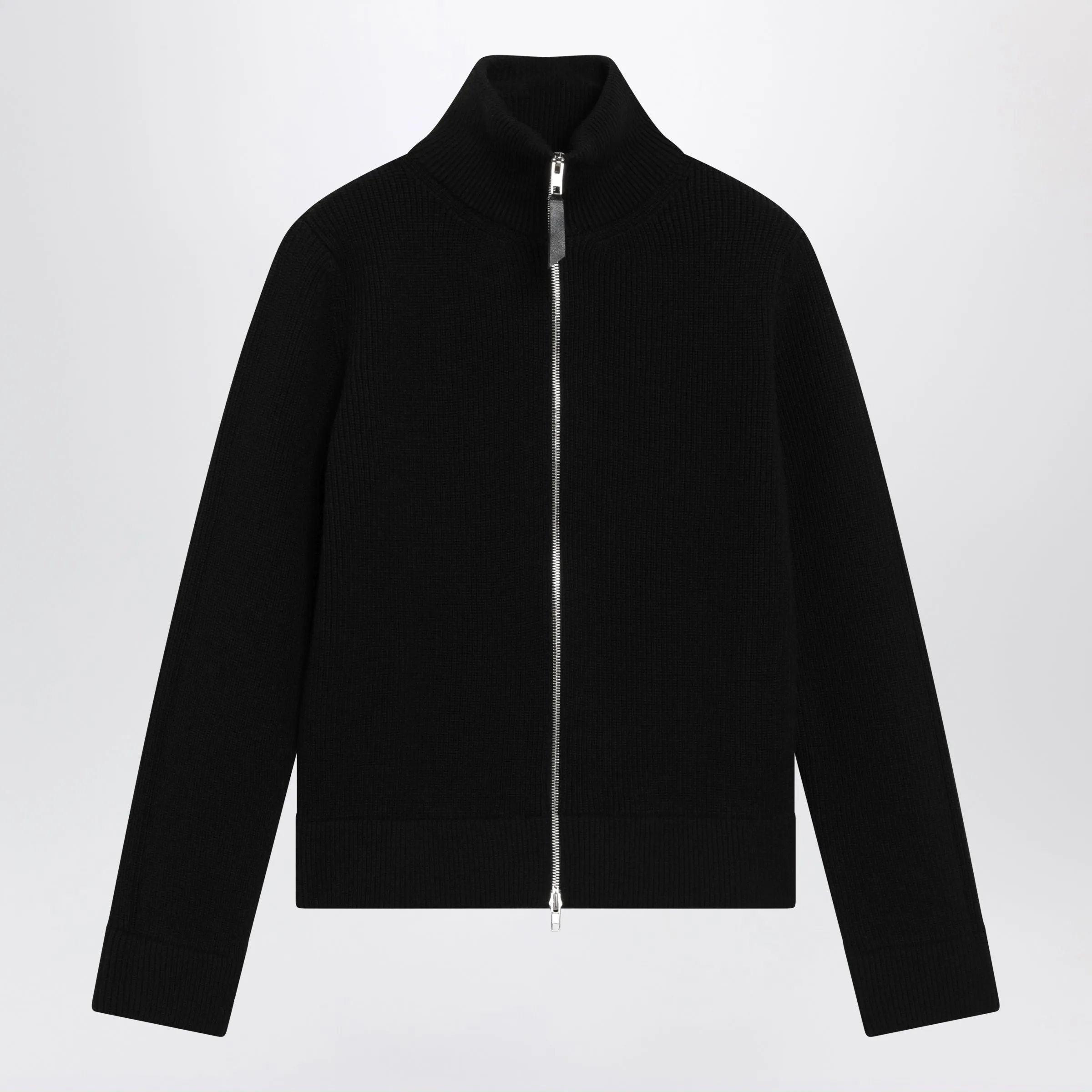 Black Wool-Blend Zip Cardigan sold by Wanan Luxury