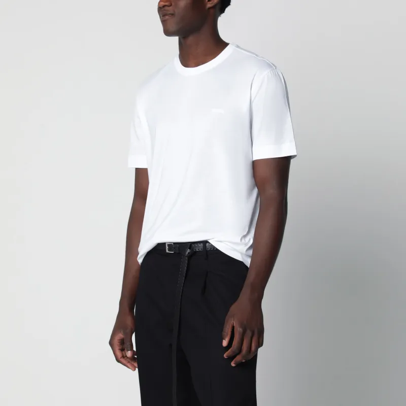 White Cotton T-Shirt made by Ermenegildo Zegna