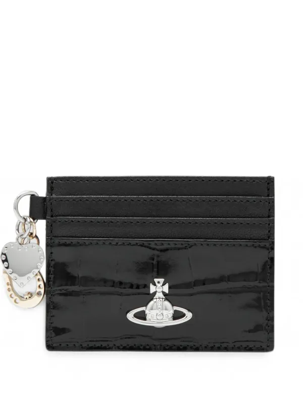 Crocodile-Embossed Leather Card Holder With Charms made by Vivienne Westwood