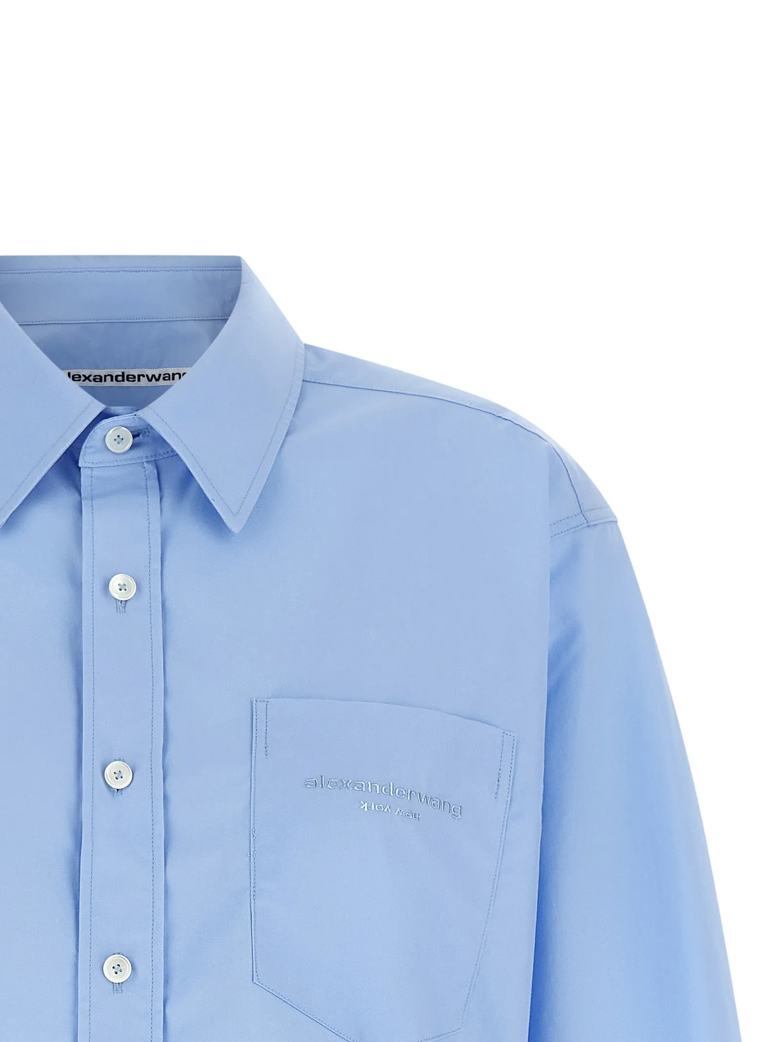 Cropped Shirt Shirt And Blouse Light Blue sold by Wanan Luxury product image thumbnail 3