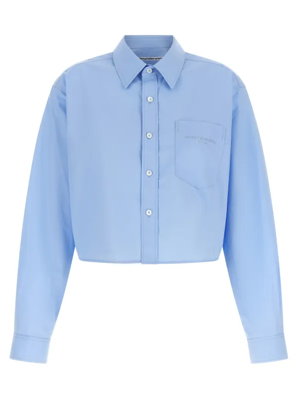 Cropped Shirt Shirt And Blouse Light Blue made by Alexander Wang