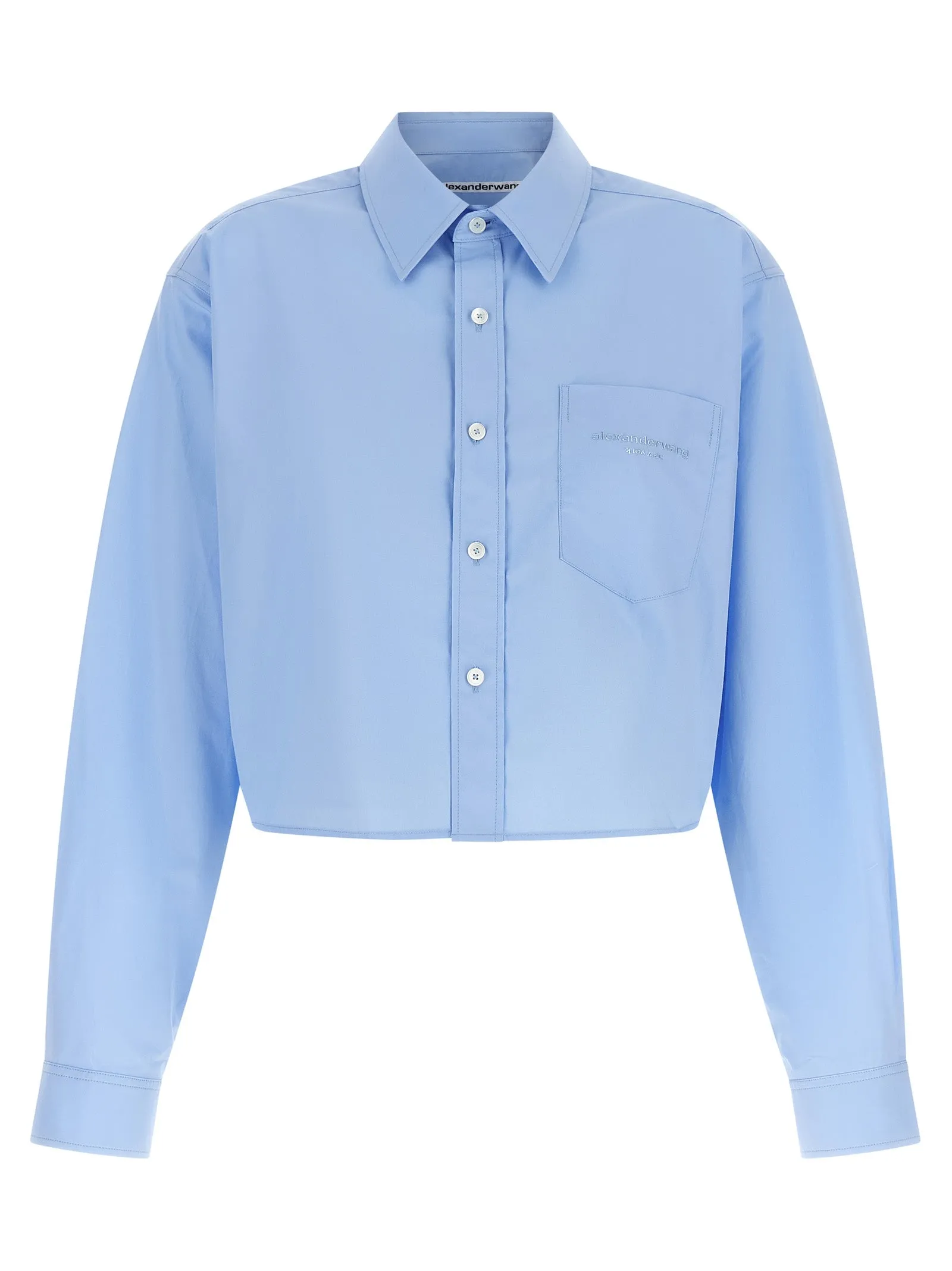 Cropped Shirt Shirt And Blouse Light Blue sold by Wanan Luxury