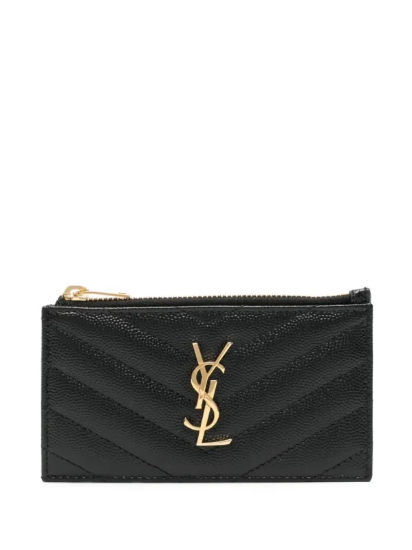 Cassandre MatelassÉ Fragments Card Case In Grain De Poudre Leather made by Yves Saint Laurent
