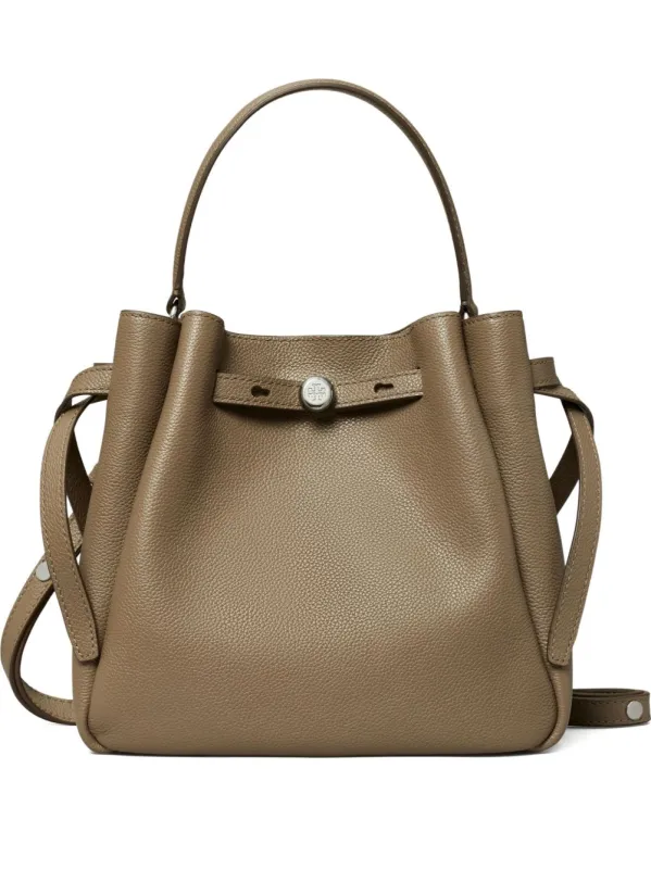 Romy Leather Bucket Bag made by Tory Burch