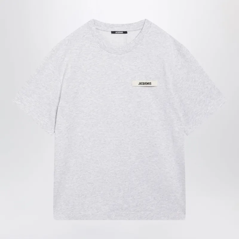 Grey T-Shirt With Grosgrain Logo made by Jacquemus