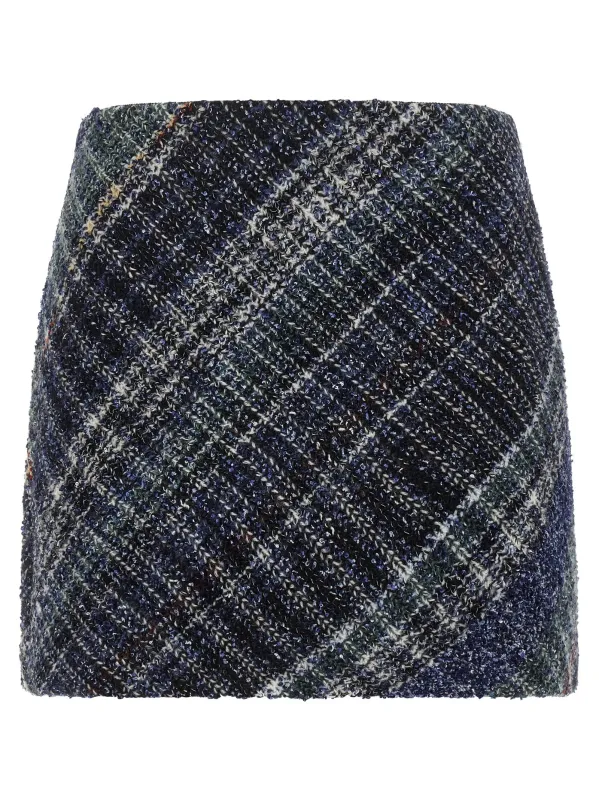 Check Wool Skirt Blue made by Missoni