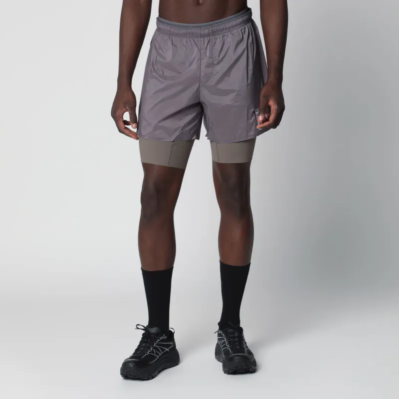 Shark Grey Tech Silk 8" Shorts made by Satisfy Running